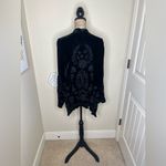 Johnny Was NTM:  Black Velvet Embroidered Floral Open Front Cardigan Size M Photo 9