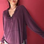 Free People  Henley Shirt Long Sleeve Oversized Fit Size Medium Photo 1