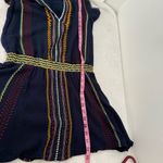 Alice + Olivia  Jolene Embroidered Drop Waist Peasant Navy Blue Dress size 0 Photo 12