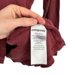 Patagonia Waffle Henley Shirt Outdoor Hiking Maroon Organic Cotton Womens Large Photo 3