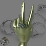 Silver and Gold Feather Ring Photo 1