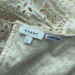 RHODE Molly Dress Buttercream Mini Eyelet Backless Puff Sleeve Size L Photo 3