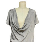 Karina Grimaldi 100% Silk Cowl Neck Blouse Short Sleeve Top Size Small Photo 1