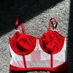 Auden Red and White Lace Bra Size M Photo 1