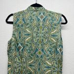 Bohemian Paisley Linen Coastalgirl Beach Gardencore Pin Tuck Top Size Medium Green Photo 6