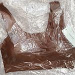 NEW ALFANI Removable Cups Laser Cut Seamless Bralette Down to Earth Brown Large Photo 1
