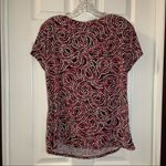 East 5th  Brown/Pink Floral Scoop Neck Short Sleeve Top L Photo 5