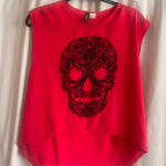 H&M  red and black skull high low tank  Photo 0