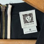 Anne Klein  Black and Cream Blouse Two Tone Long Sleeve Blouse Semi-sheer Med Photo 3