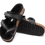Birkenstock NWOB Mayari Shearling Black Nubuck Leather Sandals Photo 2