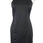 Daniel Cremieux Cremieux Black Sleeveless Sheath Dress Stretch Ponte Knit Side Lacing Career 4 Photo 0