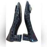 Stuart Weitzman Women’s Croc Embossed Black Leather Block Heel Pump Buckle Sz 8 Photo 1