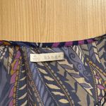 Hinge  Leaf Print Blouse Medium 3/4 Bell Sleeves Tie Front Sheer 100% Polyester Photo 1