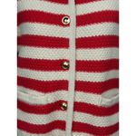 A New Day Womens XS Red White Striped Knit Cardigan Sweater Gold Button Pockets Photo 8
