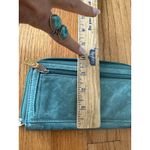 Fossil  turquoise Leather Bird Appliqué Zip-Around Wallet Embroidered Boho Festiv Photo 4