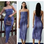 ZARA  Strapless Tulle Tie-Dye Print Dress Photo 10