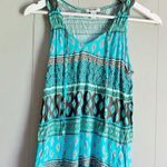 Old Navy Teal Flowy Southwestern Tank Top Small Photo 0