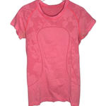 Lululemon  Run Swiftly Tech Short Sleeve Pink Lace Floral Crew‎ Neck Size 6 RARE! Photo 0