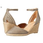 White Mountain  Cisco Espadrille wedge Sandal size 9 very sparkly gold new Photo 11