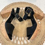 Free People  Brooke Platform Sandal Heels Black Suede Size 37 Photo 4