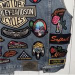 Harley Davidson Harley-Davidson Denim Vest Medium Wash with Patches Size L Photo 7