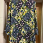 Entro  floral long winged sleeve shirt with string tie up size L Photo 1