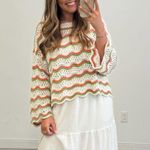 BOUTIQUE CROCHET MULTI COLOR SWEATER Multiple Size L Photo 0