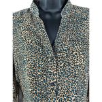 Daytrip 5--- Buckle Sheer Lace Back Blue Black Brown Cheetah Blouse Size Small Photo 1