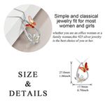Butterfly Necklace Sterling Silver Teardrop Daisy Flower Butterfly Pendant Red Photo 7