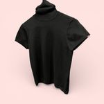 Cute vintage 90s soft fuzzy black short sleeve turtleneck sweater whimsigoth lux Size M Photo 1