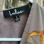 Lulus EUC Fine and Dandelion Grey Floral Shorts Romper Dress Size Large Photo 8