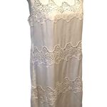 Karen Scott Gretchen Scott The Wave Sheath Dress White Sz. L Coastal Cruise Baby Shower Diva Photo 1