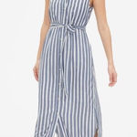 Gap  Size XS Sleeveless Maxi Shirt Dress Blue‎ White Stripe Lightweight Nautical Photo 0