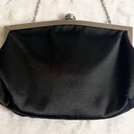 Kate Landry  Black Satin Rosette Evening Bag Clutch with Chain Strap & Rhinestone Photo 7