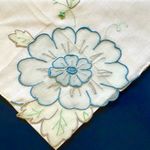Vintage Franshaw Floral Embroidered Handkerchief Photo 1