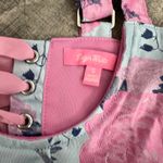 Dolls Kill Sugar Thrillz Underbust Corset Top Light Blue Pink Floral Lace Up Bustier Size S Photo 2