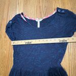 Matilda Jane  Navy Blue Marled Knit Maxi Dress Cap Sleeve Button Detail M Photo 2