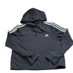 Adidas  women’s Essentials 3- stripes French Terry Cropped‎ hoodie black size M Photo 1