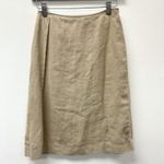 Fendi Vintage A-Line Twill Ramie Skirt Beige Size 6 Photo 5