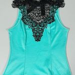 Teal Turquoise Lace Halter Tie Photo 0