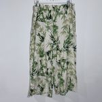 J.Jill Linen Leave Print Pants Wide Leg Ankle Slit Size Large Photo 1