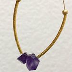 Amethyst Natural Raw Pendant Magnetic Clasp Gold-tone Skinny Chain Necklace Photo 6