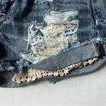 American Eagle Hi- rise festival Jean shorts distressed embroidered pockets 2 Photo 5