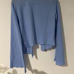 SheIn Light Blue Flared Sleeve Blouse Photo 2