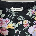 Abercrombie & Fitch  Black Floral‎ Midi Dress XS Pastel Flowers Cottagecore Photo 7