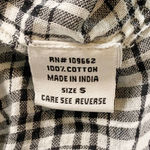 Tulip | Small | Black and White Plaid Gauzy Babydoll Button Down Top Shirt Photo 3