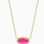 Kendra Scott Elisa Gold Pendant Necklace in Azalea Illusion Photo 0