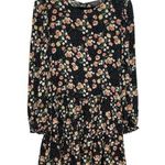 Dress Forum  Black Micro Floral Ruffle Hem Mini Dress - Size M Photo 0
