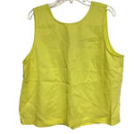 Loft  Sleeveless Vneck Top Blouse Bright Neon Yellow Small Photo 2