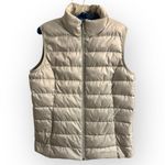 Eddie Bauer 650 fill Woman’s Light Grey Cirruslite Down Feather full zip Vest L Photo 1
